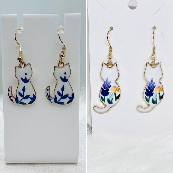 Cat Enamel Earrings Bundle - Picture 1 of 5